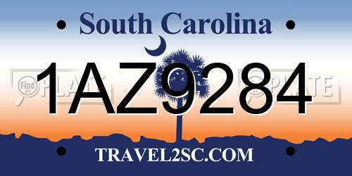 1AZ9284 South Carolina License Plate