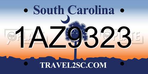 1AZ9323 South Carolina License Plate