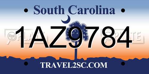 1AZ9784 South Carolina License Plate