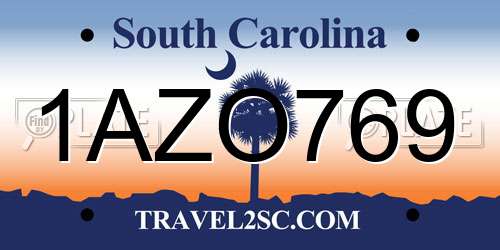 1AZO769 South Carolina License Plate