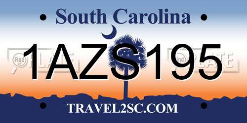 1AZS195 South Carolina License Plate