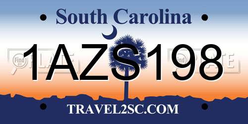 1AZS198 South Carolina License Plate