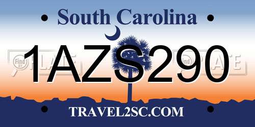1AZS290 South Carolina License Plate