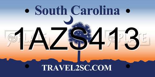 1AZS413 South Carolina License Plate