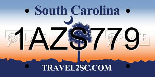 1AZS779 South Carolina License Plate