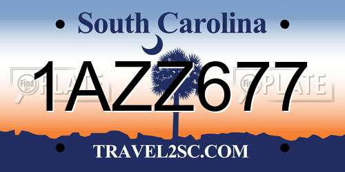 1AZZ677 South Carolina License Plate