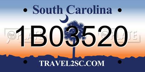 1B03520 South Carolina License Plate