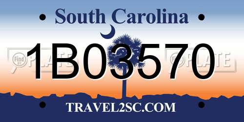 1B03570 South Carolina License Plate