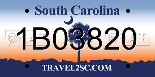 1B03820 South Carolina License Plate