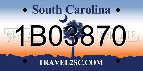 1B03870 South Carolina License Plate