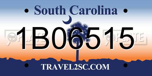 1B06515 South Carolina License Plate