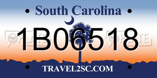 1B06518 South Carolina License Plate