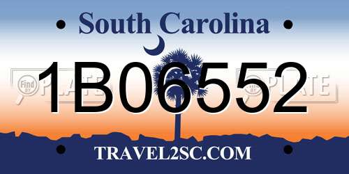 1B06552 South Carolina License Plate