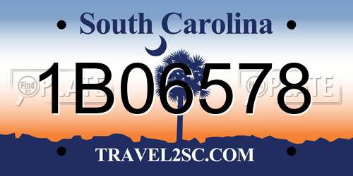1B06578 South Carolina License Plate