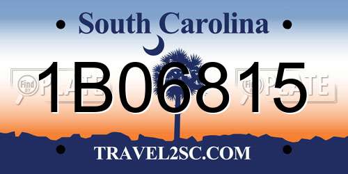 1B06815 South Carolina License Plate