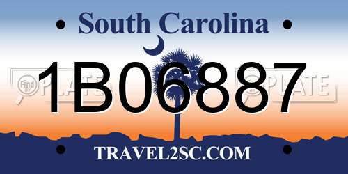 1B06887 South Carolina License Plate