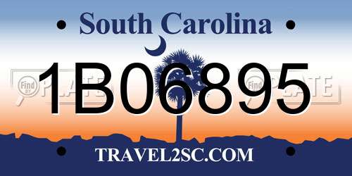 1B06895 South Carolina License Plate