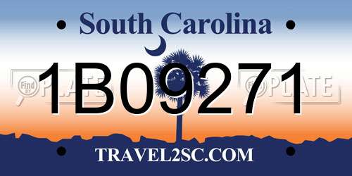 1B09271 South Carolina License Plate