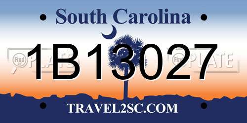 1B13027 South Carolina License Plate