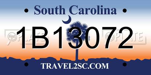 1B13072 South Carolina License Plate