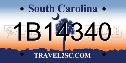 1B14340 South Carolina License Plate