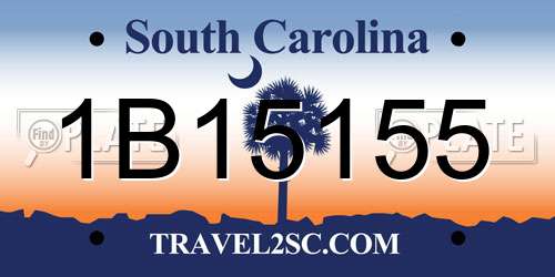 1B15155 South Carolina License Plate