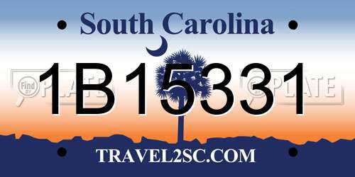 1B15331 South Carolina License Plate