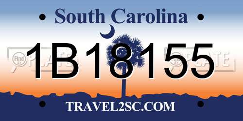 1B18155 South Carolina License Plate