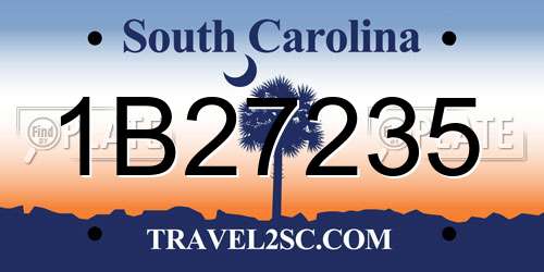 1B27235 South Carolina License Plate