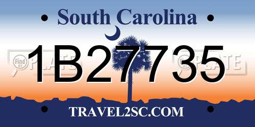 1B27735 South Carolina License Plate