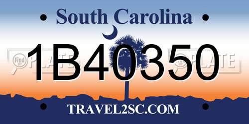1B40350 South Carolina License Plate