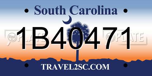 1B40471 South Carolina License Plate