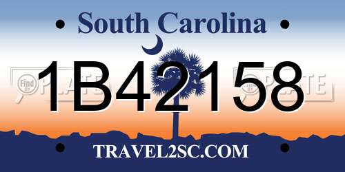 1B42158 South Carolina License Plate