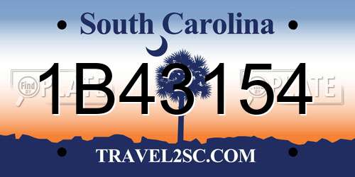 1B43154 South Carolina License Plate