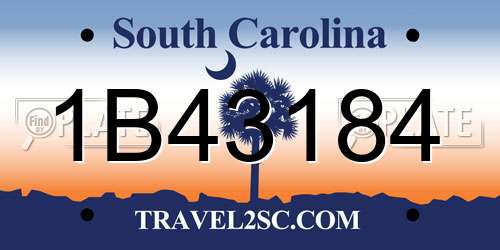 1B43184 South Carolina License Plate