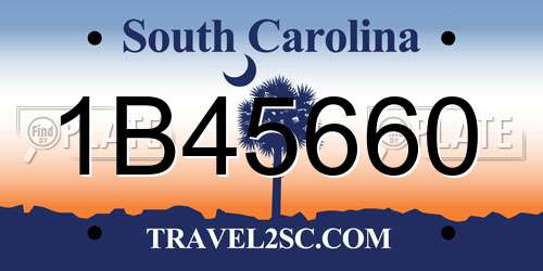 1B45660 South Carolina License Plate