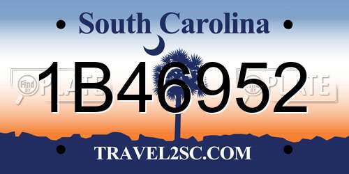 1B46952 South Carolina License Plate