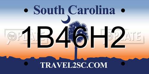 1B46H2 South Carolina License Plate