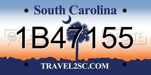 1B47155 South Carolina License Plate