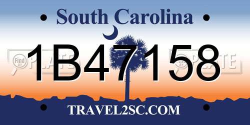 1B47158 South Carolina License Plate
