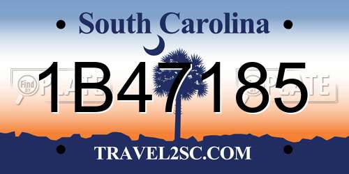 1B47185 South Carolina License Plate