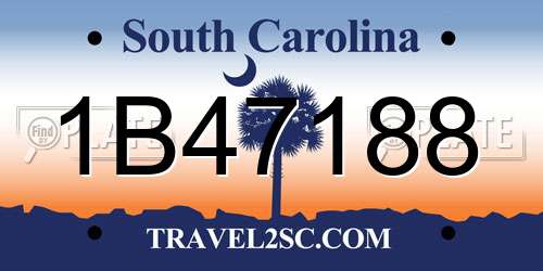 1B47188 South Carolina License Plate