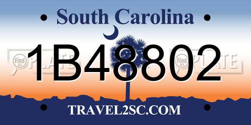 1B48802 South Carolina License Plate