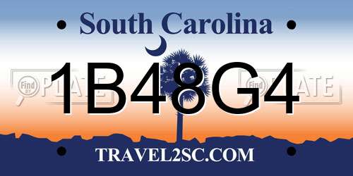 1B48G4 South Carolina License Plate