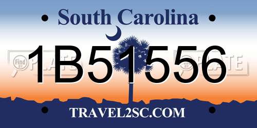 1B51556 South Carolina License Plate