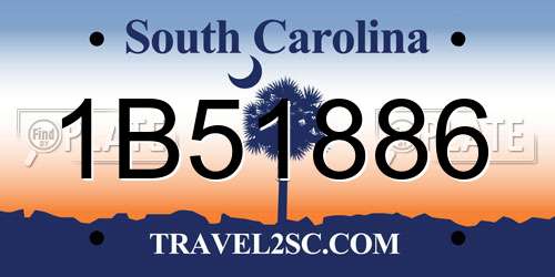 1B51886 South Carolina License Plate