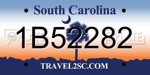 1B52282 South Carolina License Plate