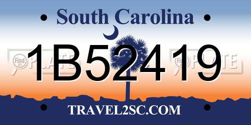 1B52419 South Carolina License Plate
