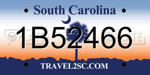 1B52466 South Carolina License Plate