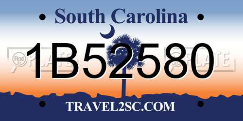 1B52580 South Carolina License Plate